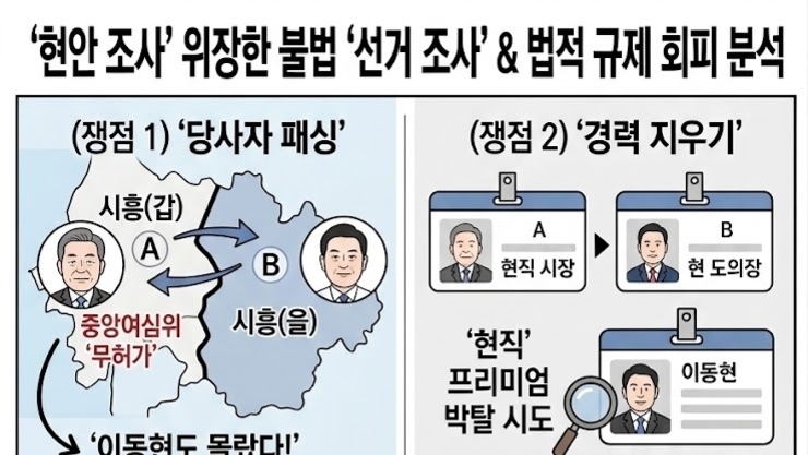시흥(갑)시장후보 단일화, '현안 조사' 위장한 불법 '선거여론조사' ?(5)